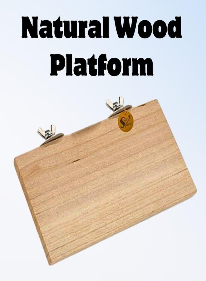 Sage Square Rectangle Natural Wood Platform 12"x4.5" - A Perfect Perch and Playground for Your Feathered Friend,Promote Physical and Mental Well-Being, Create a Natural Habitat for Your Beloved Bird - Image 2